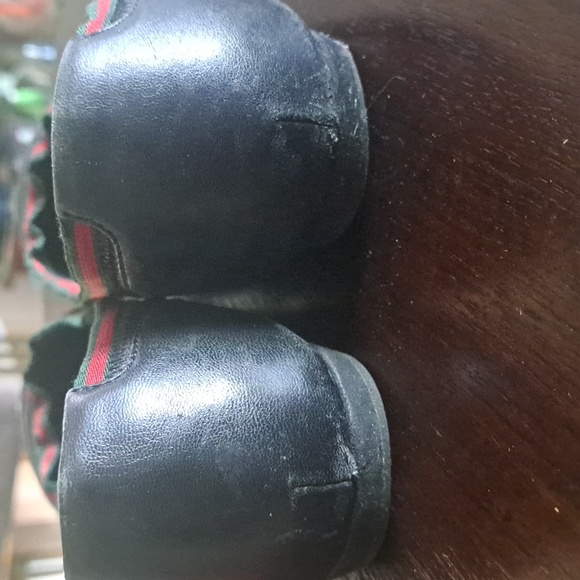 Authentic Gucci Black Leather Web Ballet Flats 39 - Picture 3 of 5